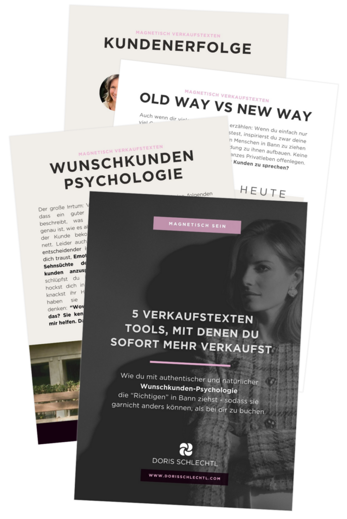 Mockup des PDF Verkaufstexten Tools Guide für Online Marketing mit Intuition.